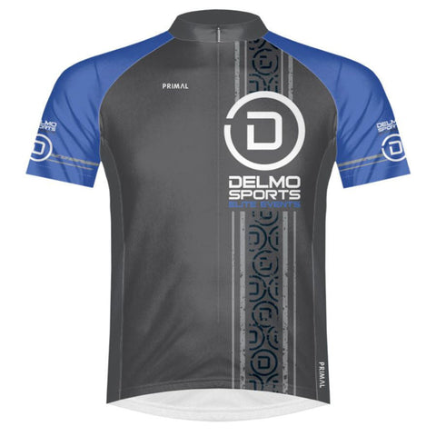 DelMoSports: 'Circle D' Men's SS Full Zip Performance Jersey - Black / Royal - by Primal