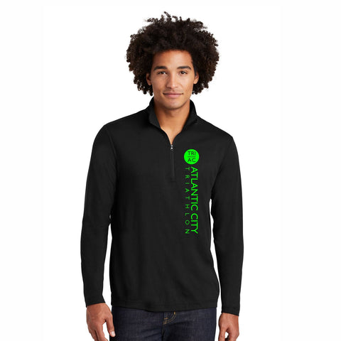 Mens Tech Triblend 1/4 Zip - Black - Tri Ac