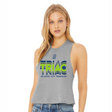 TRIAC Women's Fashion Crop Tank -Athletic Heather- Repeat