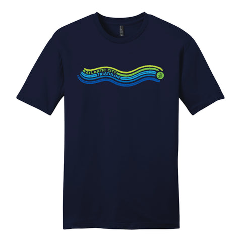 TRIAC Adult Fashion Tee -Heather Navy- Wavy