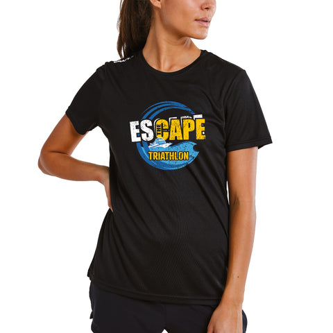 Escape The Cape Tri 2026 Course design. Sustainably-produced technical performance tee - 75% less water, 67% fewer chemicals, and 39% less energy used in production. Item ID depm631112w