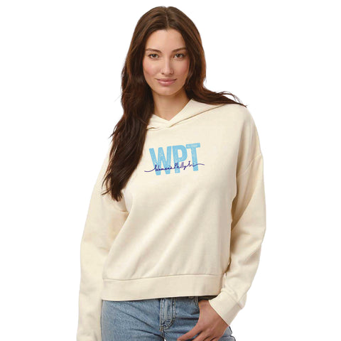 WPT Women's Boxy Hoody -Bone- Script