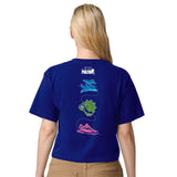 WPT Women's Boxy Crop Tee -Lapis- Script