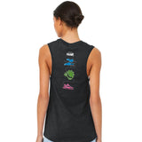 WPT Women's Muscle Tank -Dark Grey Heather- Script