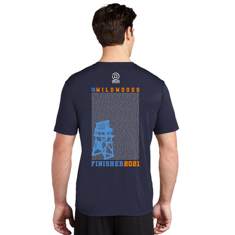 Tri the Wildwoods Finisher Names 2021 Men's Short-Sleeve Tech UPF50 Tee - True Navy
