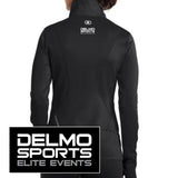DelMoSports Embroidered Women's Full Zip Tech Jacket - Blacktop