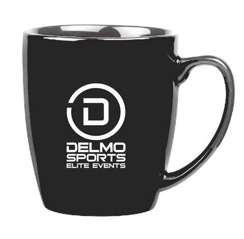 DelMoSports: 'Delmo Logo' 18 oz. Ceramic Mug - Black - by Gordon Sinclair