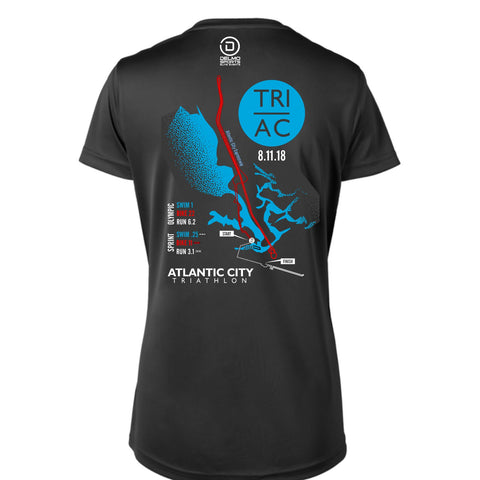 TRI AC Women's SS V-Neck Tech Tee -Black- 2018 Map