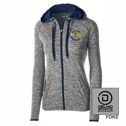 ETC Women's Tech Stretch Zip Hoody - Carbon / Navy - Embroidered