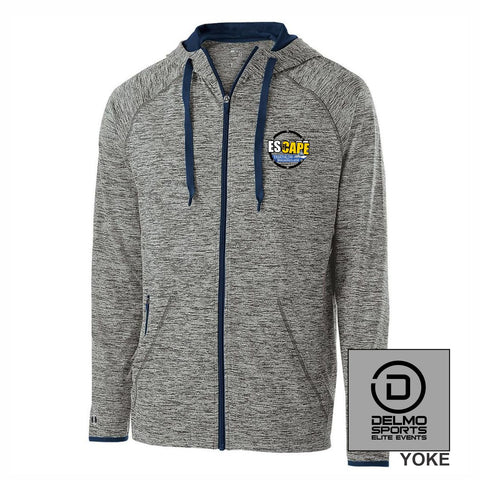 ETC Men's Tech Stretch Zip Hoody - Carbon / Navy - Embroidered