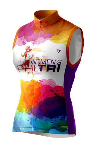Women's Sleeveless Varlo Full Zip Gilet - Multi-Colored - 'Logo' Design