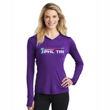 WPT Women's LS Tech V-Neck Hooded Tee -Purple- 2023 In Training