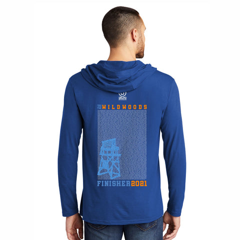 Tri the Wildwoods Finisher Names 2021 Unisex Ltwt Triblend Hoody Tee -Deep Royal