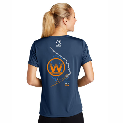 Tri the Wildwoods Women's Short-sleeve Tech Tee -True Navy - Course