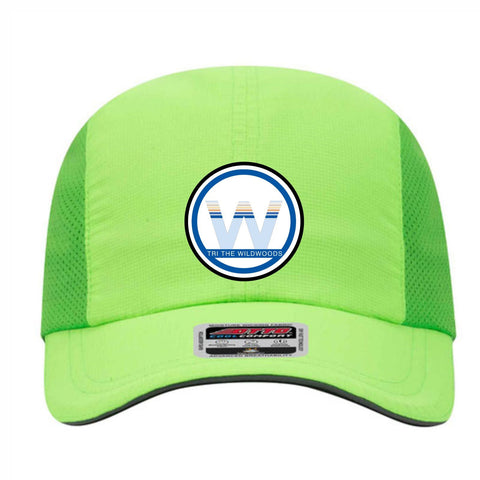 TRI the WILDWOODS Cap - Tech Mesh Insert - Neon Lime - Logo