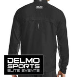DelMoSports Embroidered Men's Water-Resistant Full Zip Reflective Jacket - Black